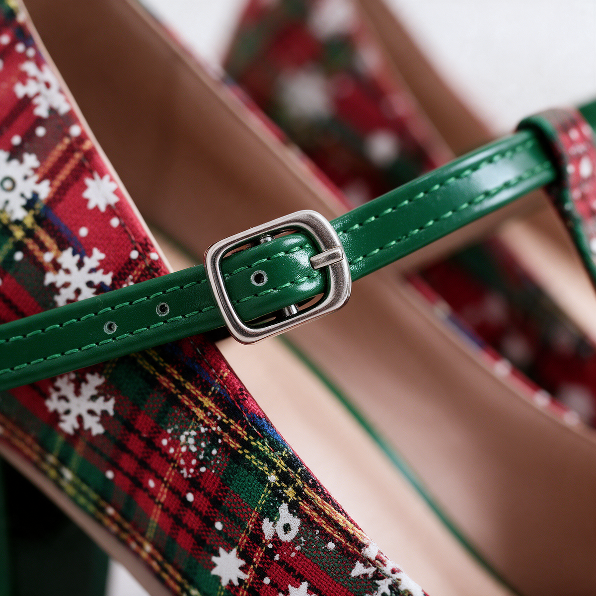 Claire Tartan T-Strap Heels