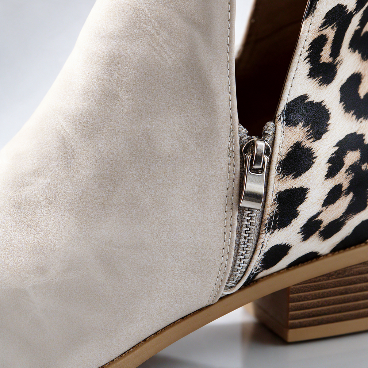 Madeline Leopard-Back Ankle Boots