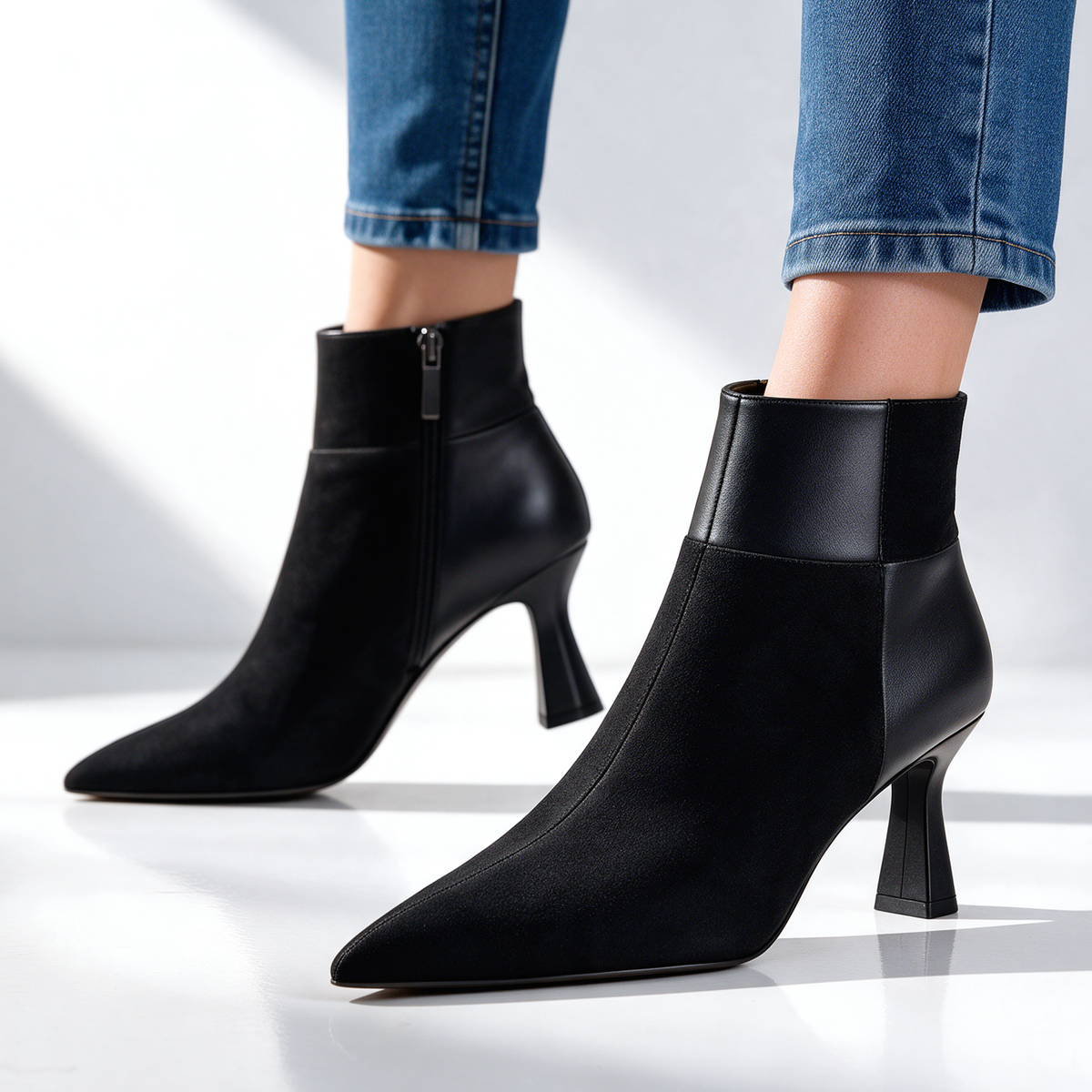 Florentia Checkered Ankle Boots