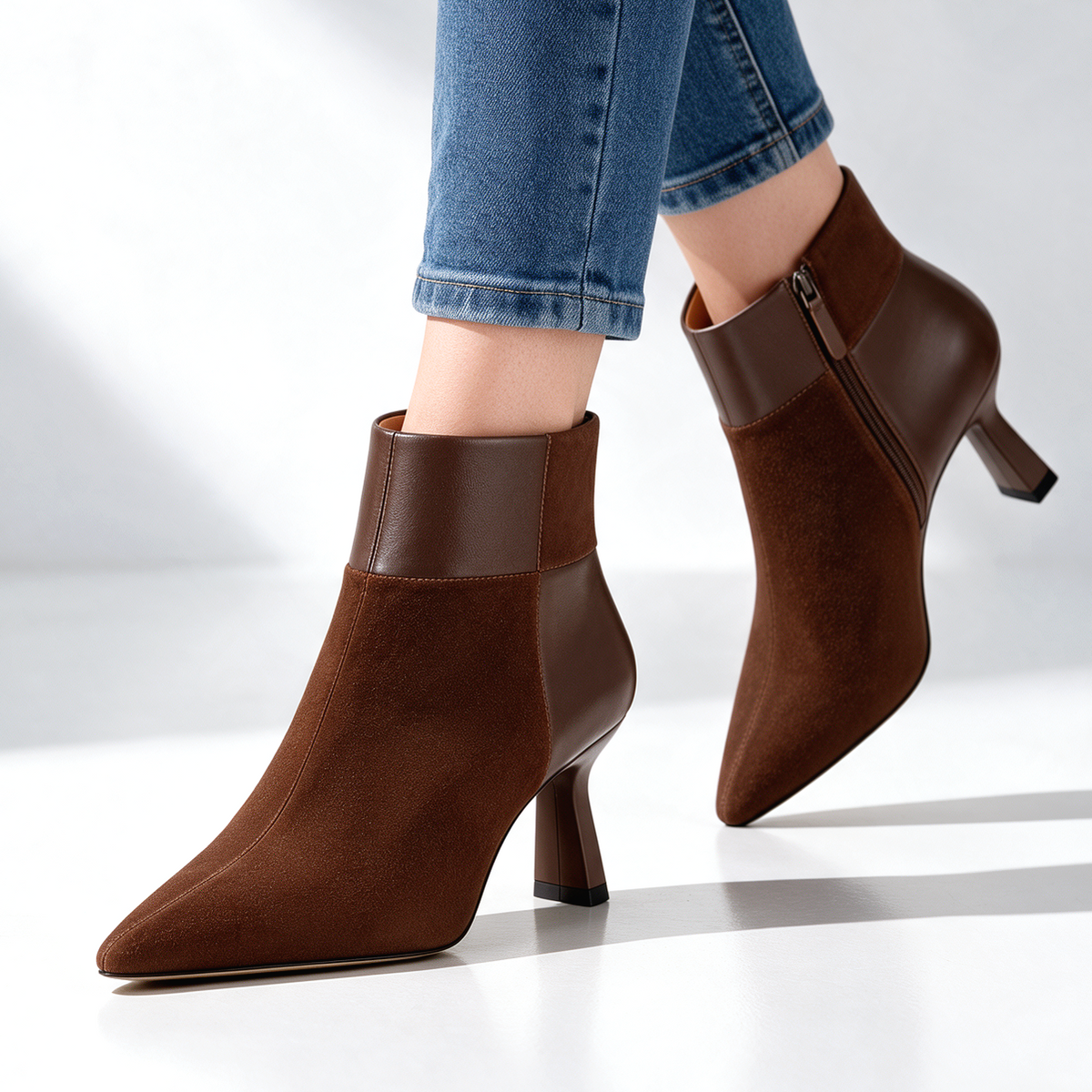 Florentia Checkered Ankle Boots