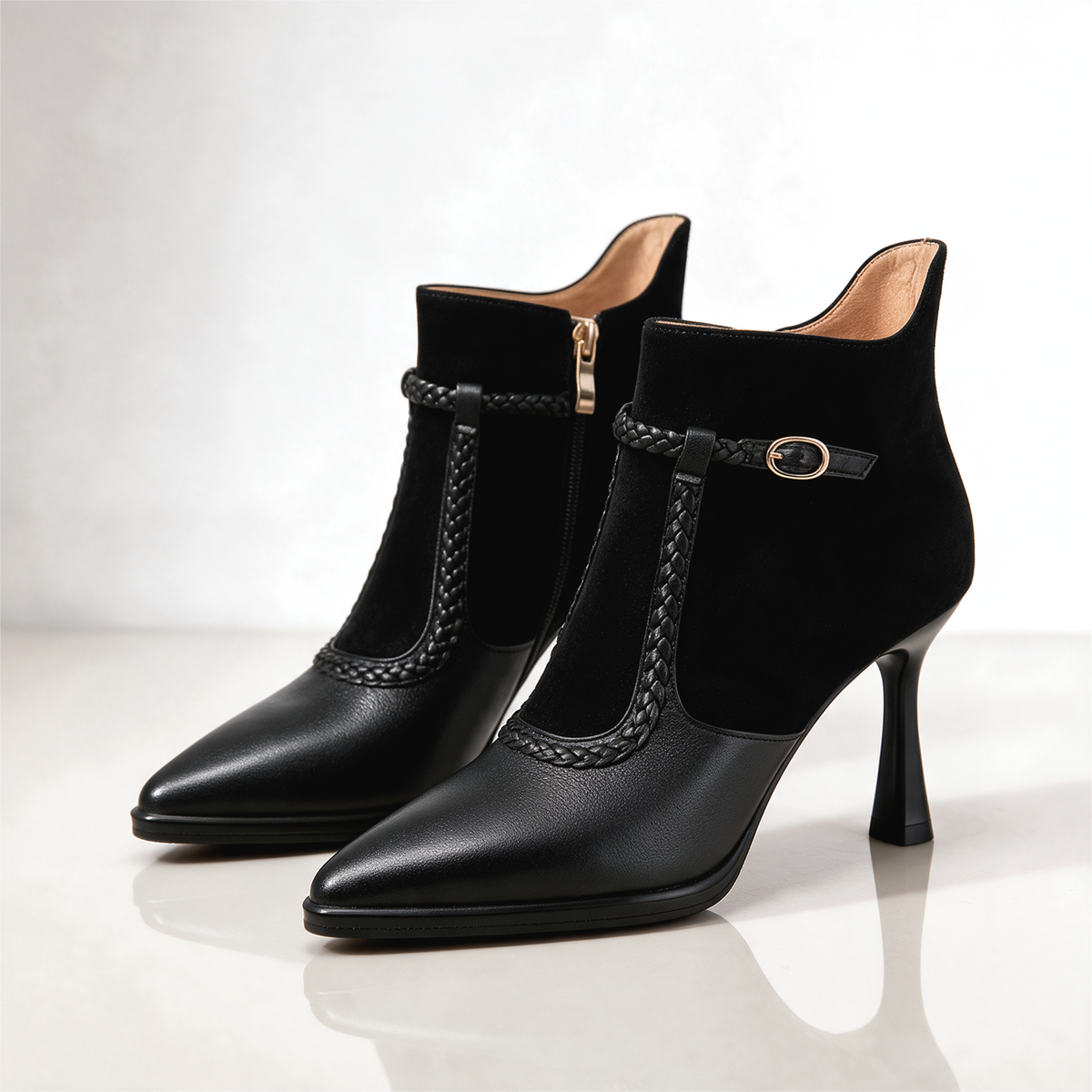 Florine Genuine Leather Ankle Boots