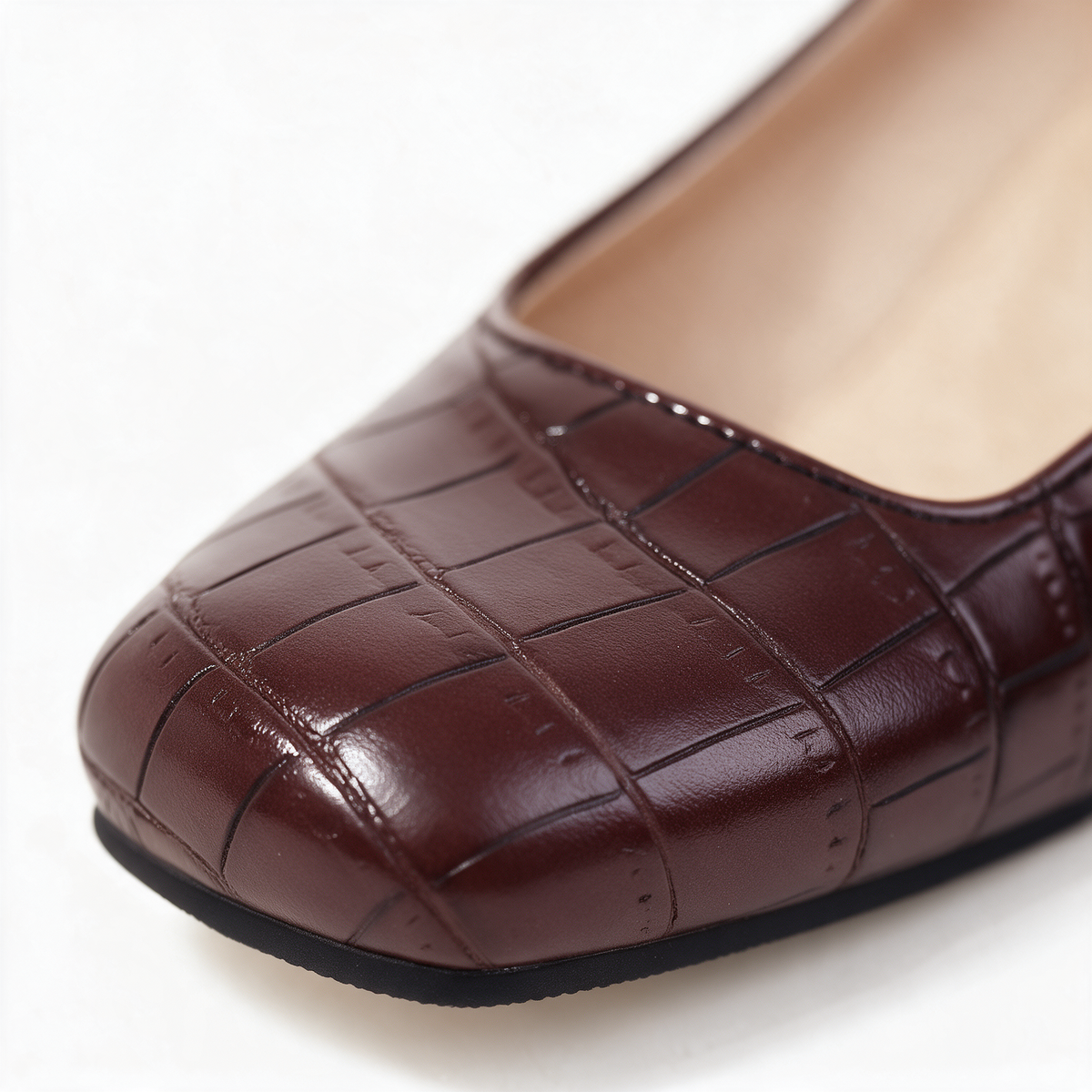 Florine Croc Block Heels