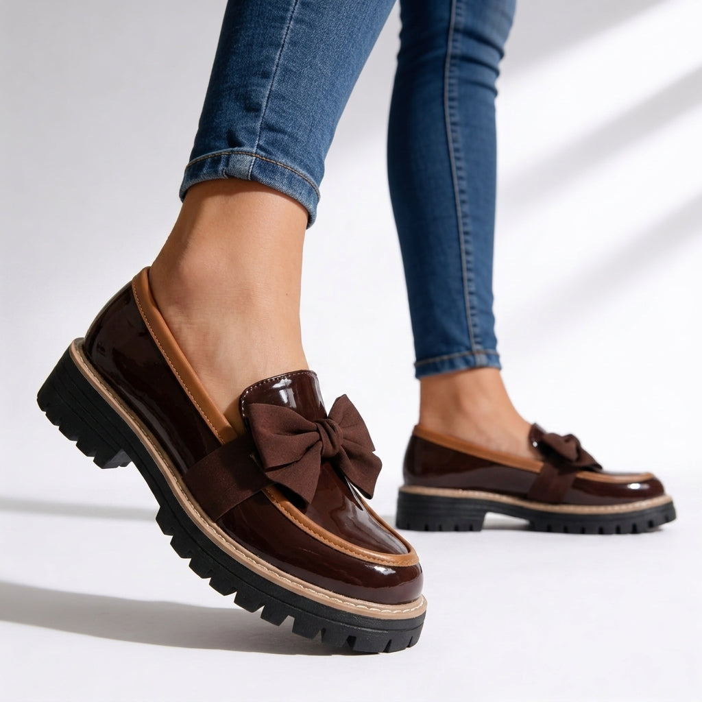 Elle Rae Orthopedic Bow Loafers