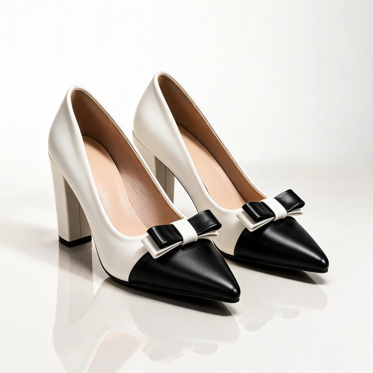 Celine Black Tie Block Heels