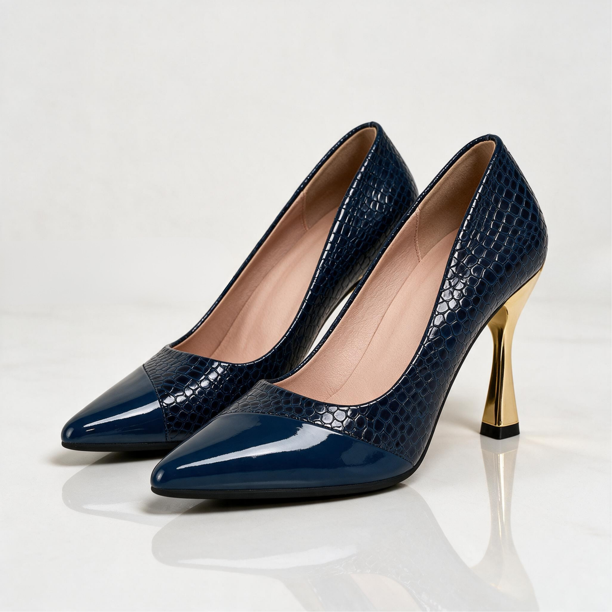 Florine Croc Point Heels