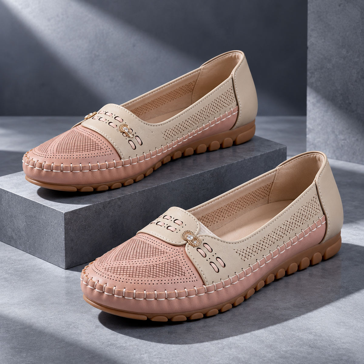 Carmella Two-Tone Slip-On Flats