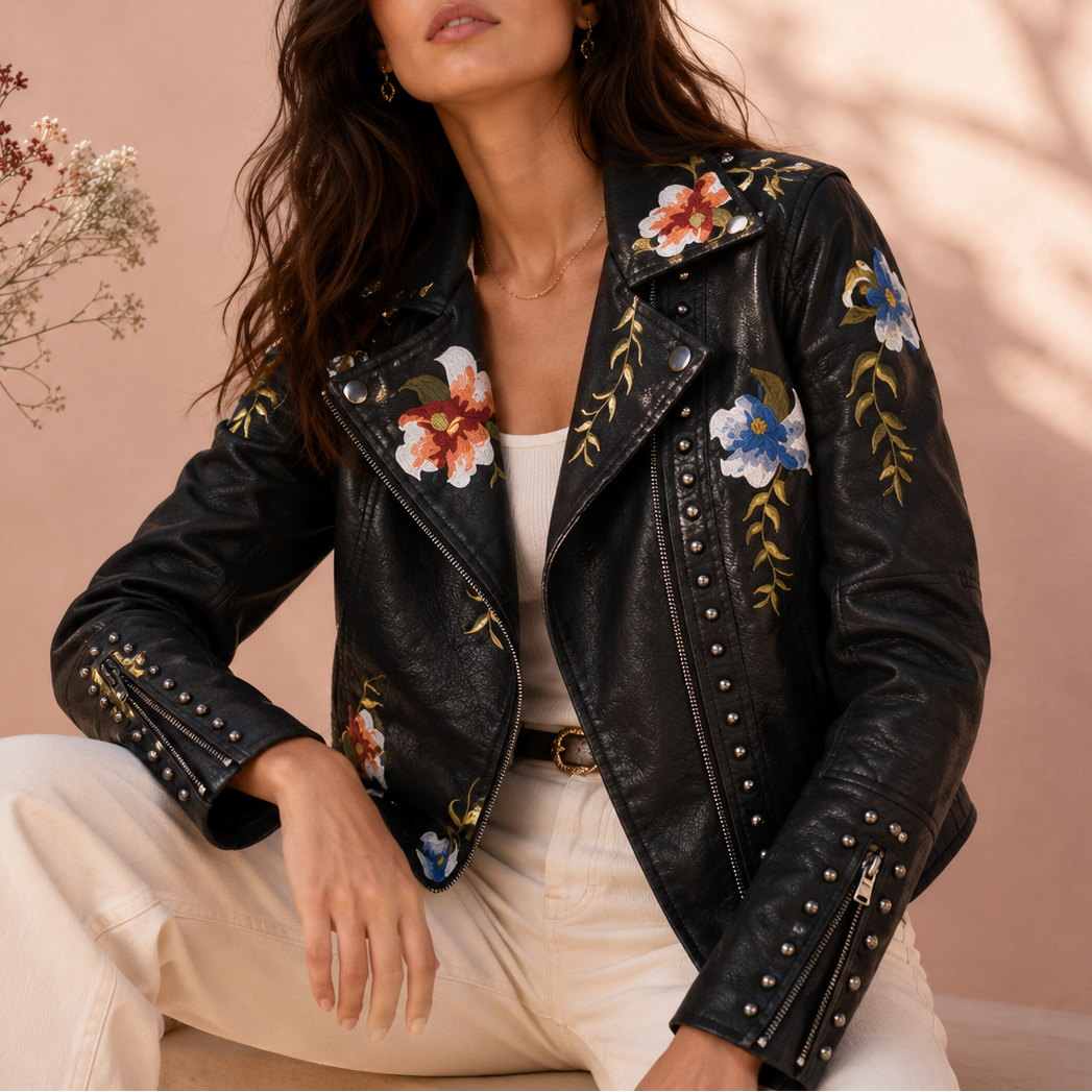 Delevigne Floral Biker Jacket