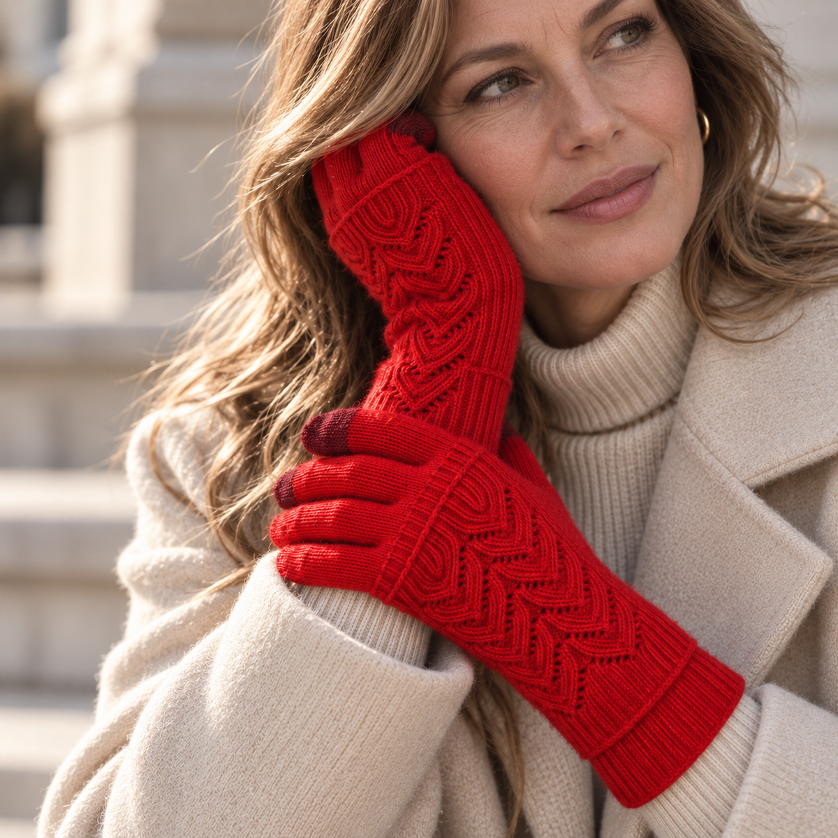 Chloe Layered Knit Gloves