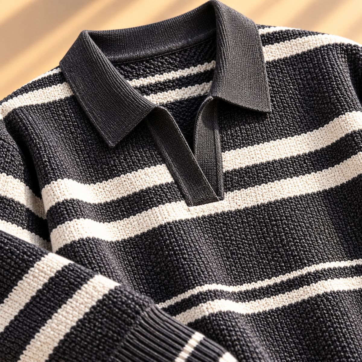 Jace Striped Knit Polo