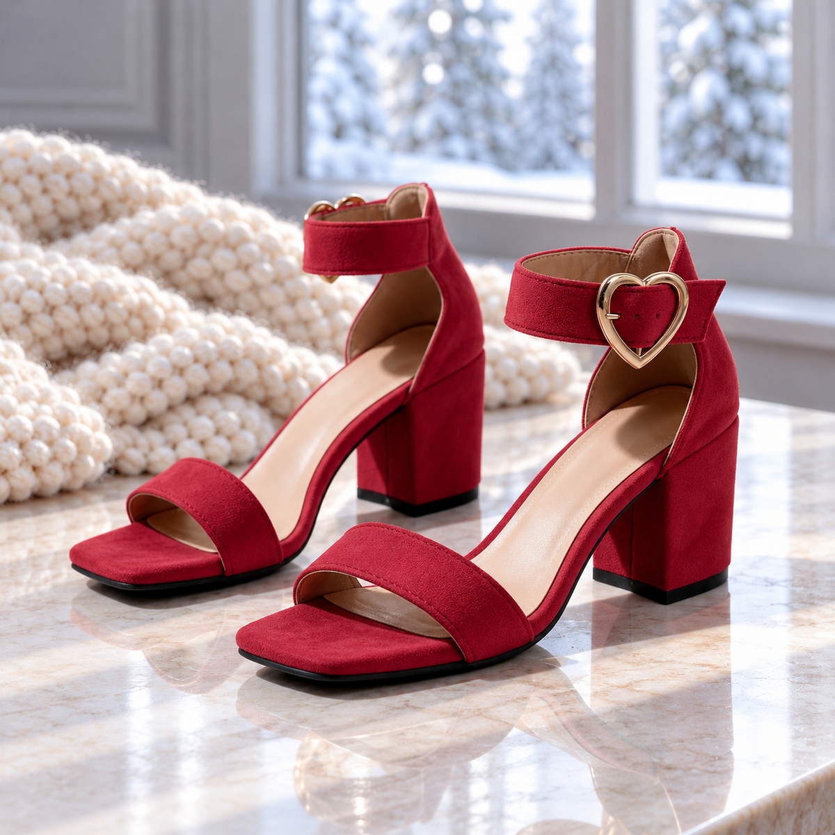Samantha Heart Buckle Sandals
