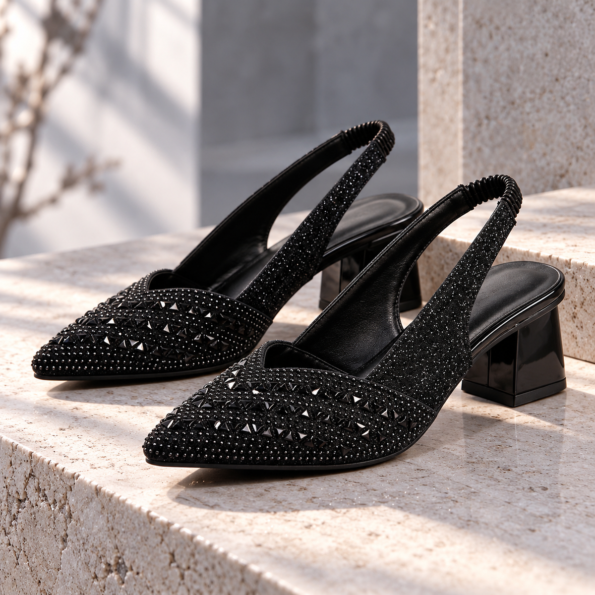 Noemi Sparkle Slingbacks