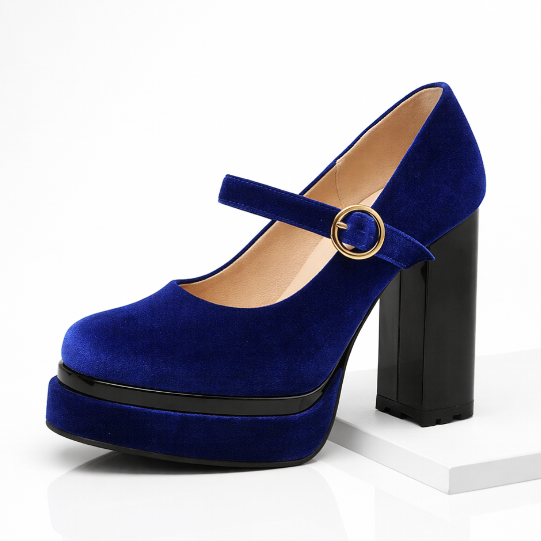 Sofia Rae Velvet Platform Pumps