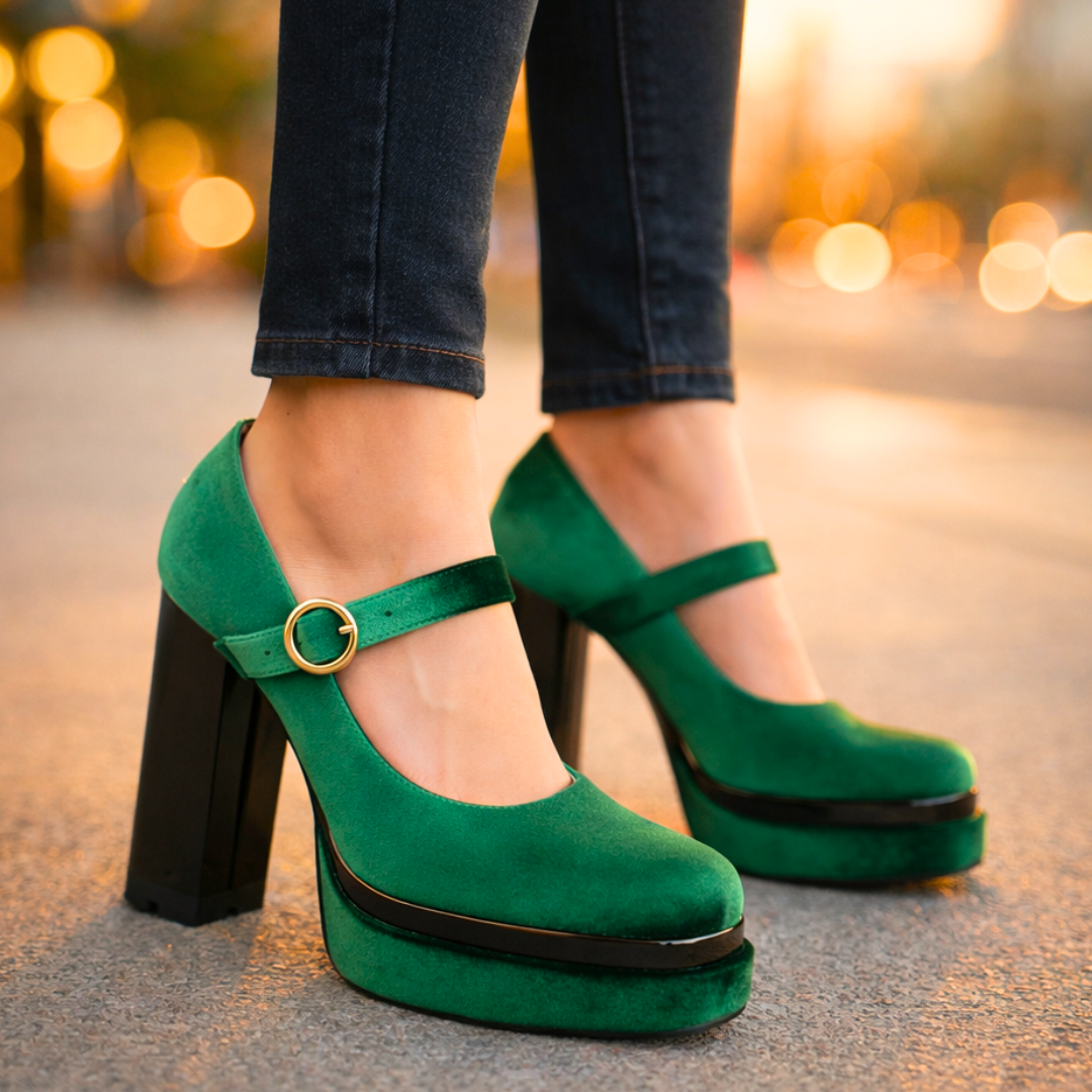 Sofia Rae Velvet Platform Pumps