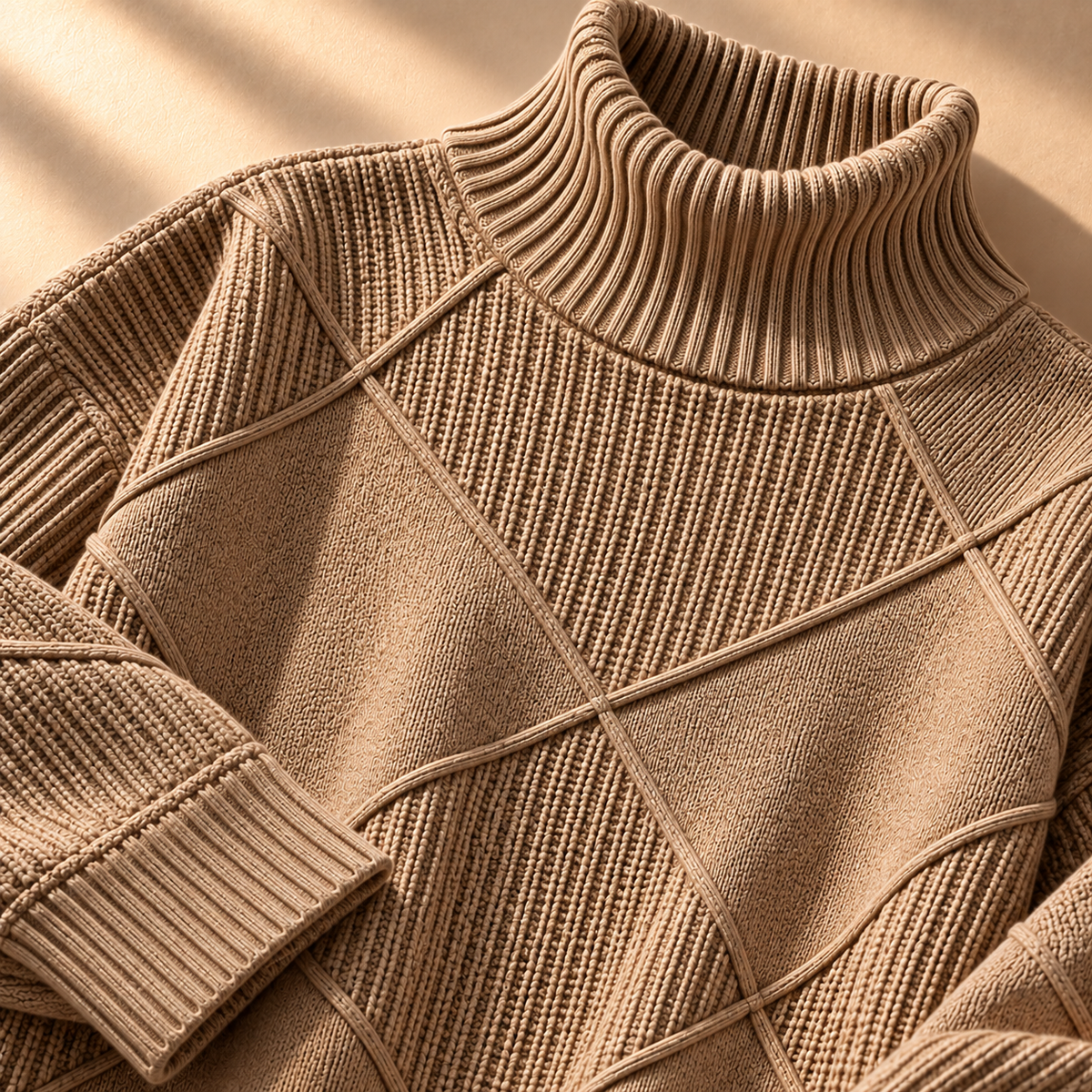 Hazel Lattice Knit Turtleneck