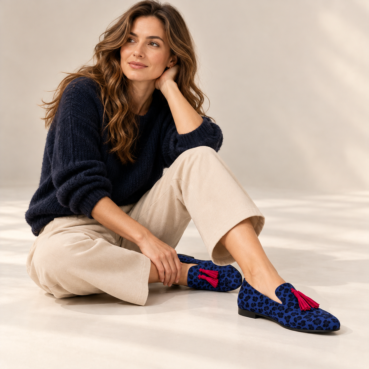 Samantha Leopard Tassel Loafers