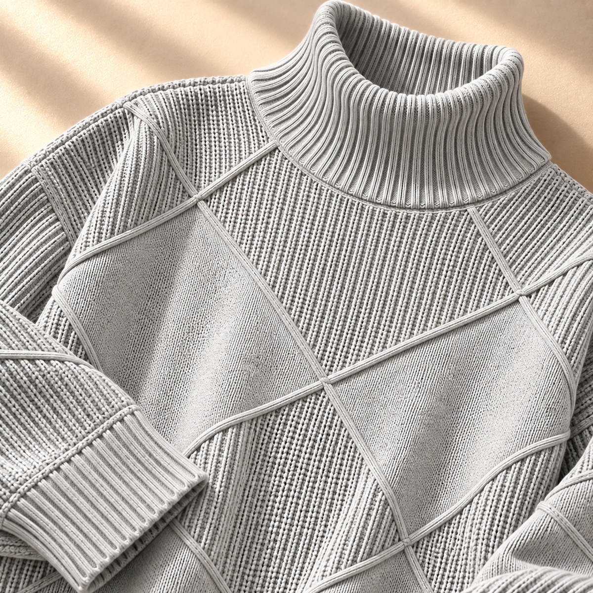 Hazel Lattice Knit Turtleneck