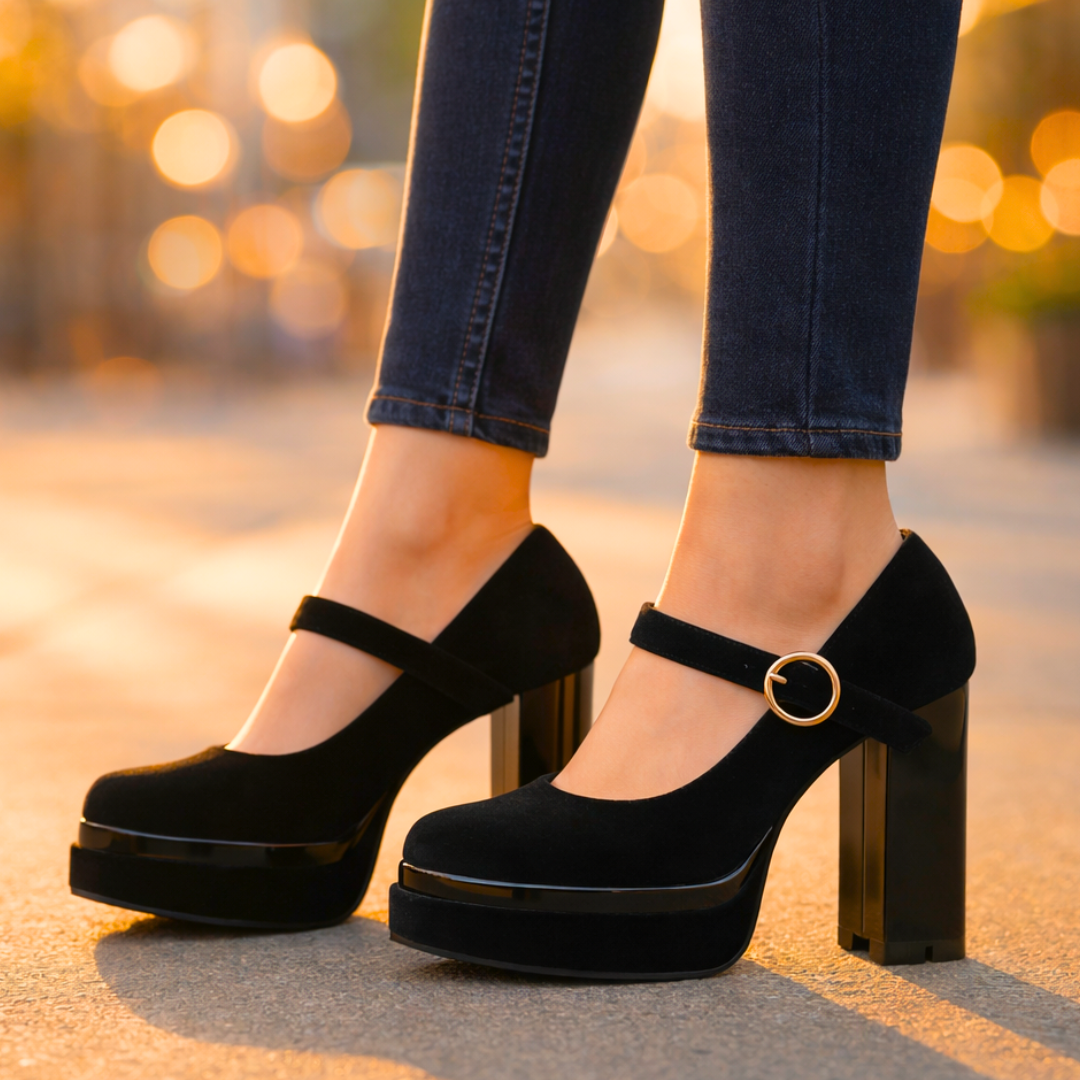Sofia Rae Velvet Platform Pumps