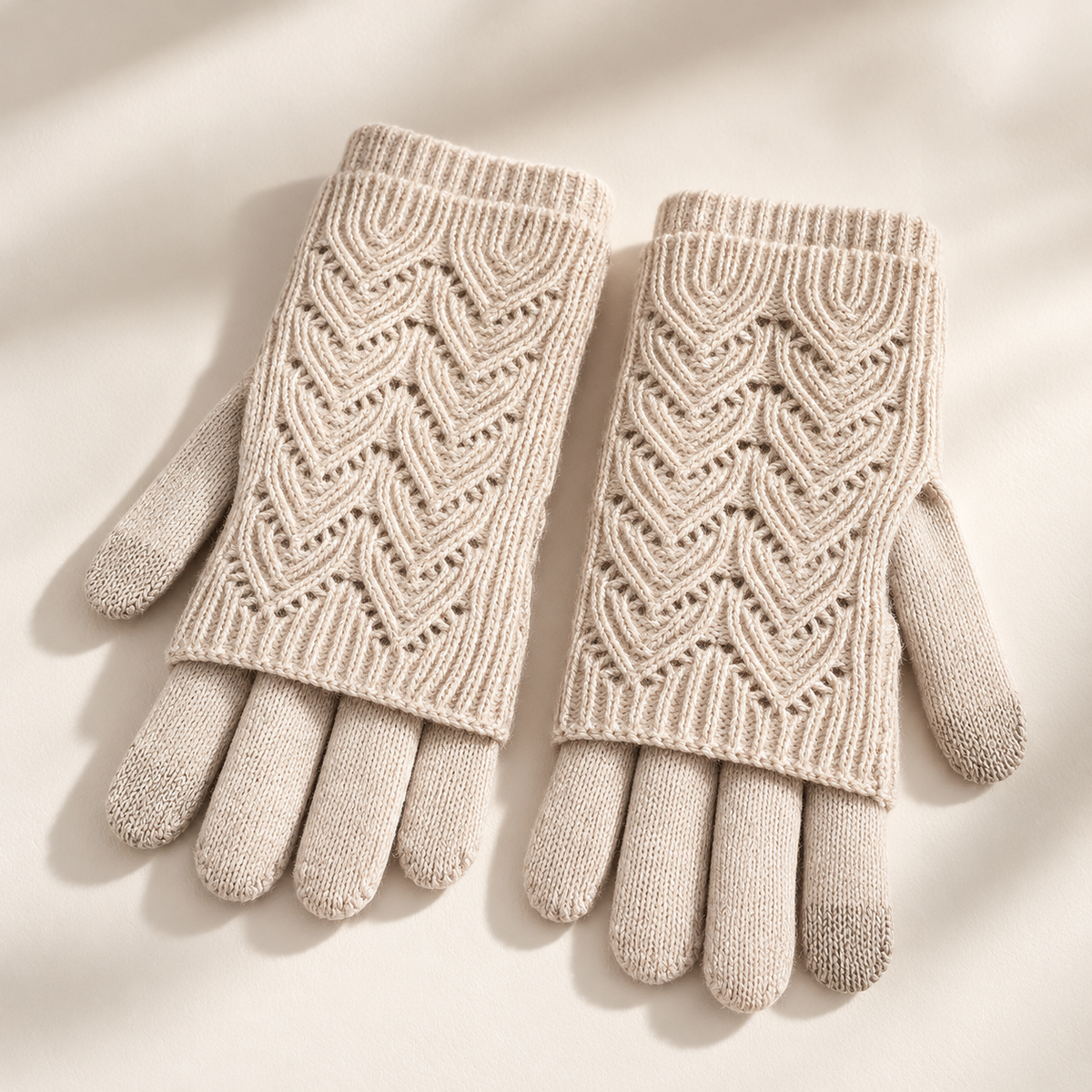 Chloe Layered Knit Gloves