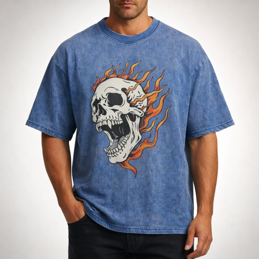 Southbrook Acid Wash Flame Tee