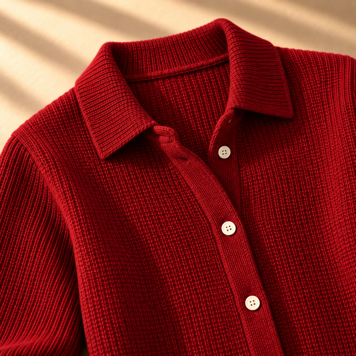 Carmella Collared Waffle Knit