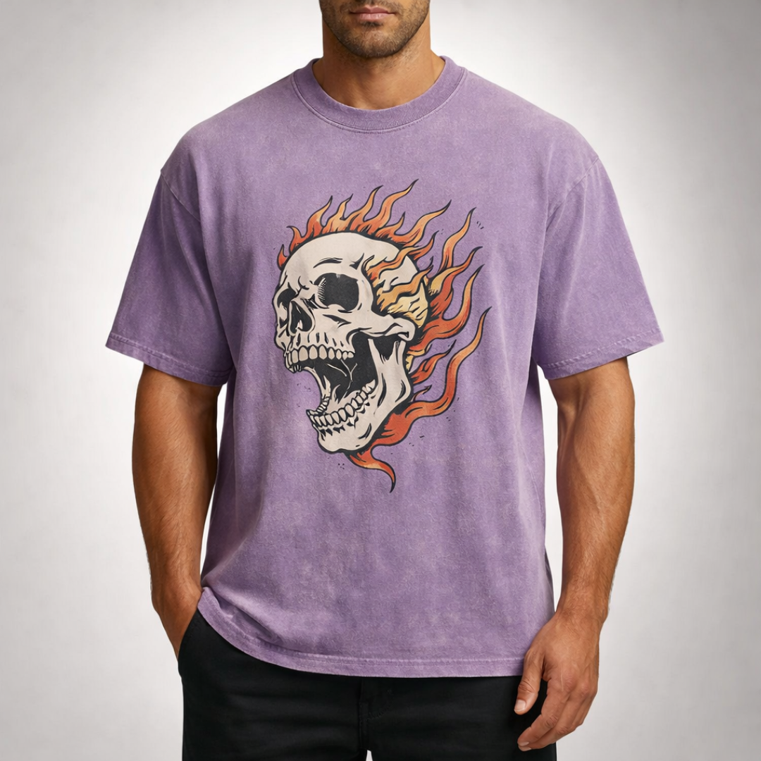 Southbrook Acid Wash Flame Tee