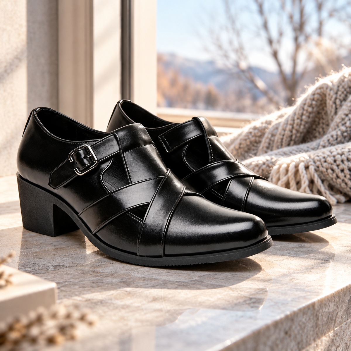 Henry Cross-Strap Dress Shoes