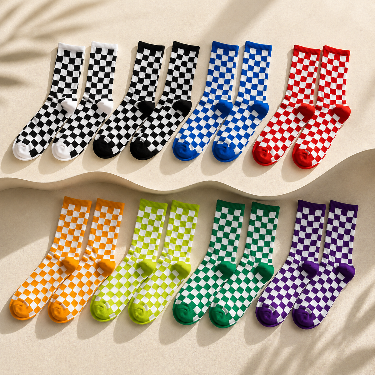 Checkboard Crew Socks