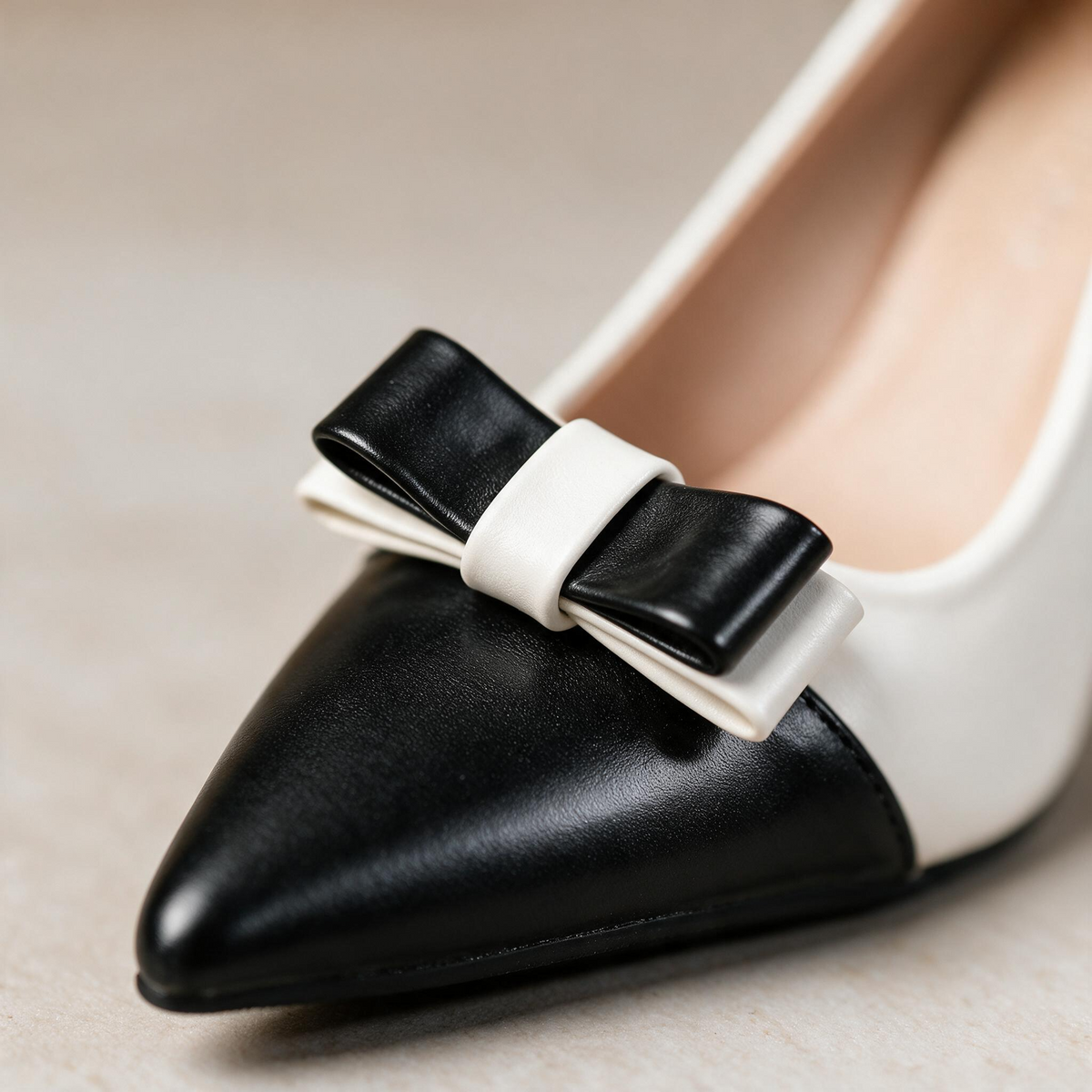 Celine Black Tie Block Heels