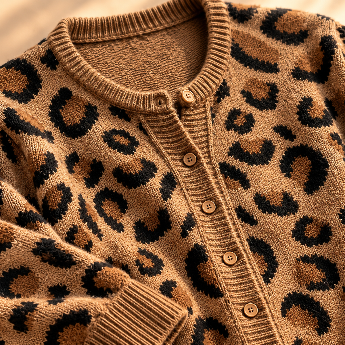 Samantha Leopard Knit Cardigan