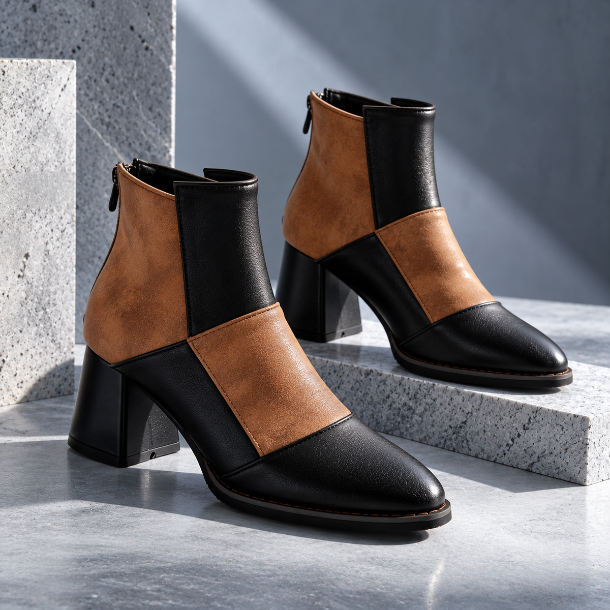 Joanne Patchwork Ankle Boots