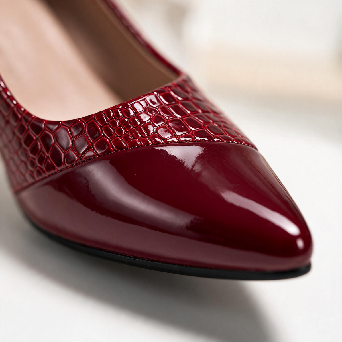 Florine Croc Point Heels
