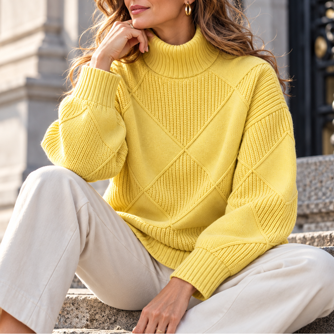 Hazel Lattice Knit Turtleneck