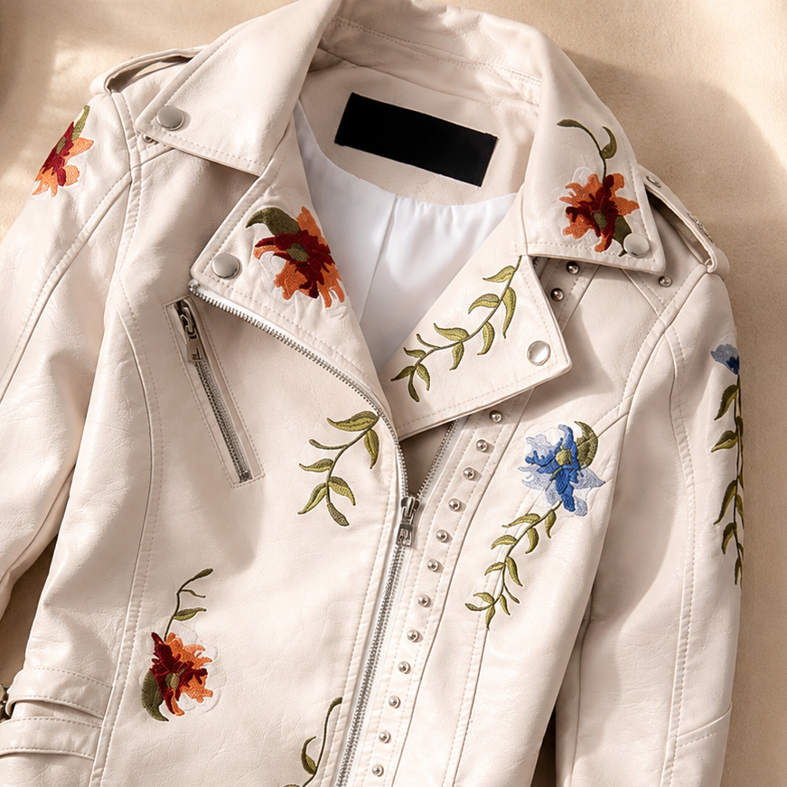 Delevigne Floral Biker Jacket