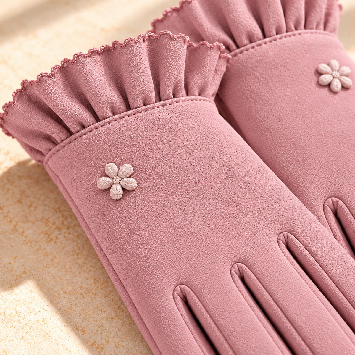 Bianca Ruffle-Cuff Touchscreen Gloves