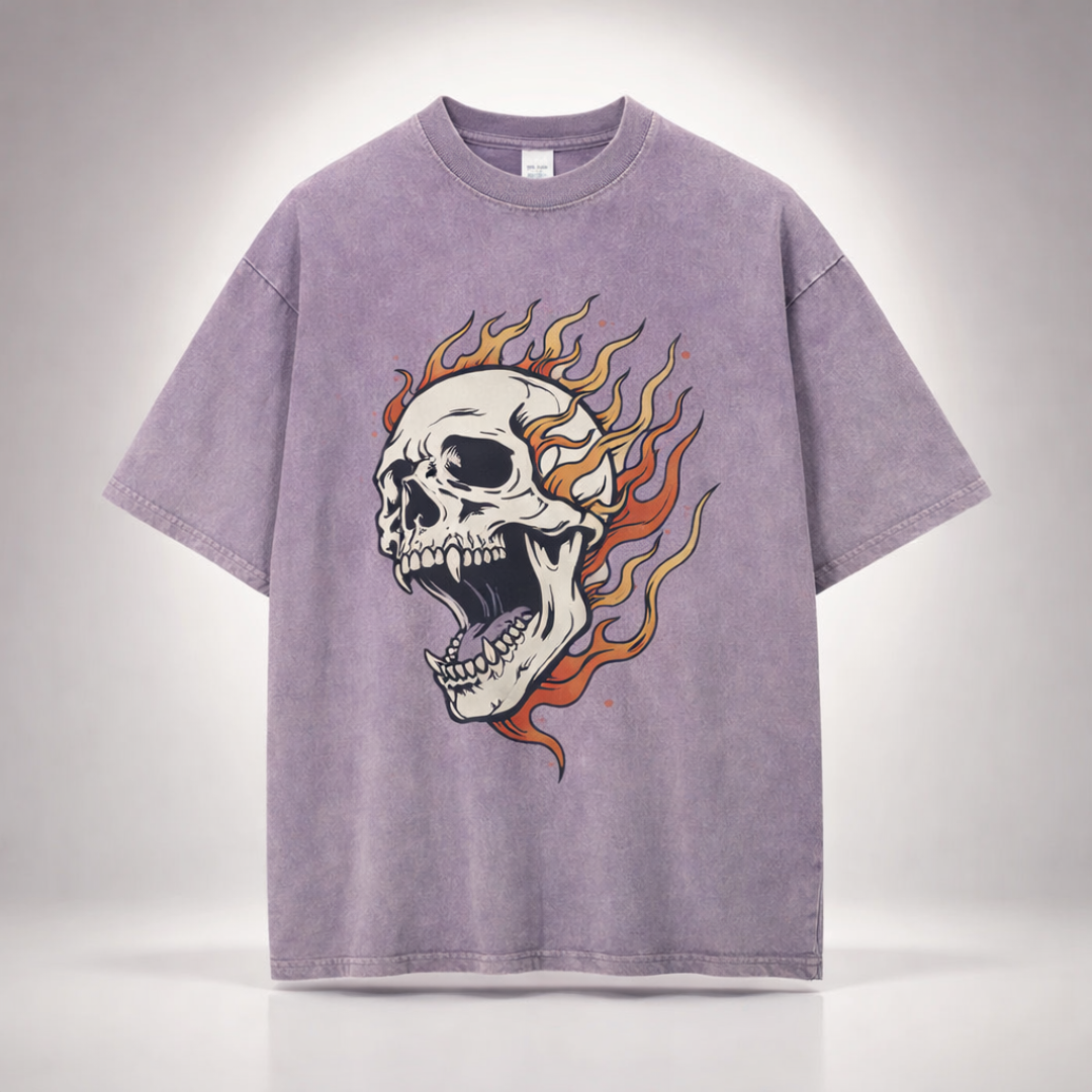 Southbrook Acid Wash Flame Tee