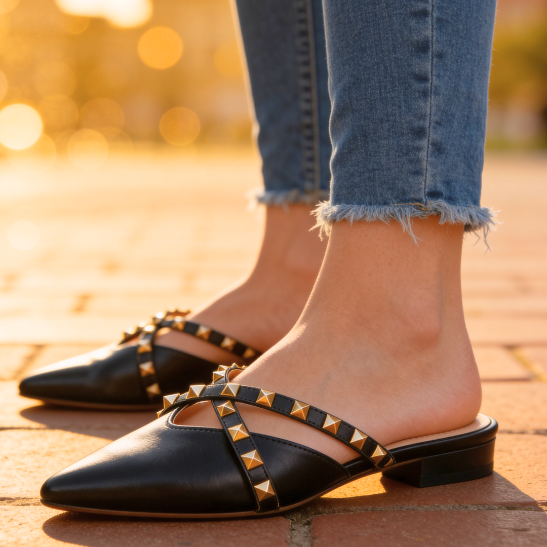 Odessa Crossover Studded Sandals