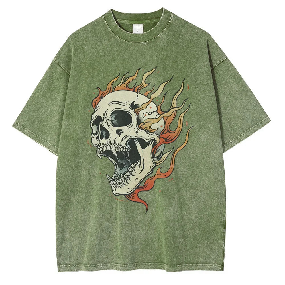 Southbrook Acid Wash Flame Tee
