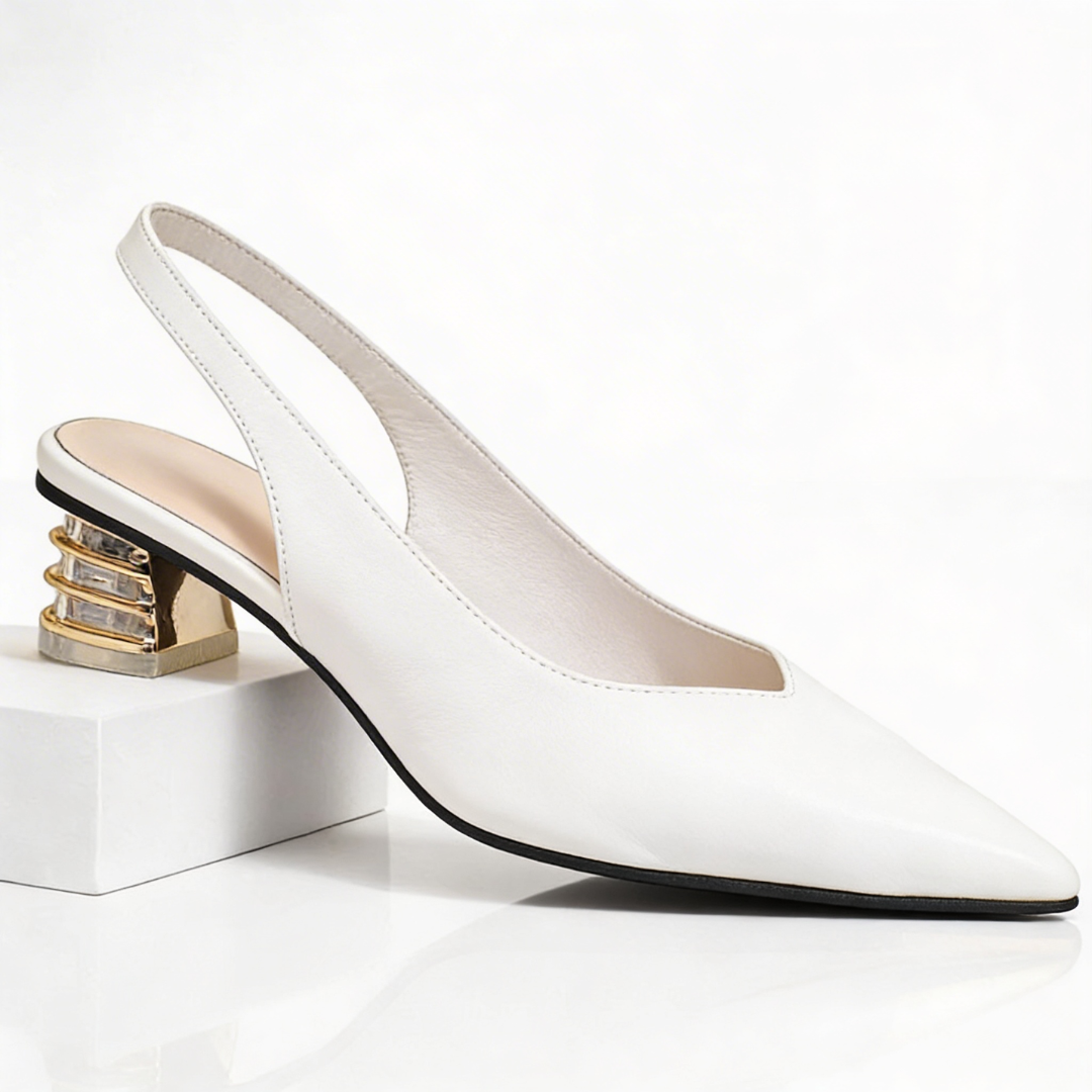 Odessa Prism-Heel Slingbacks