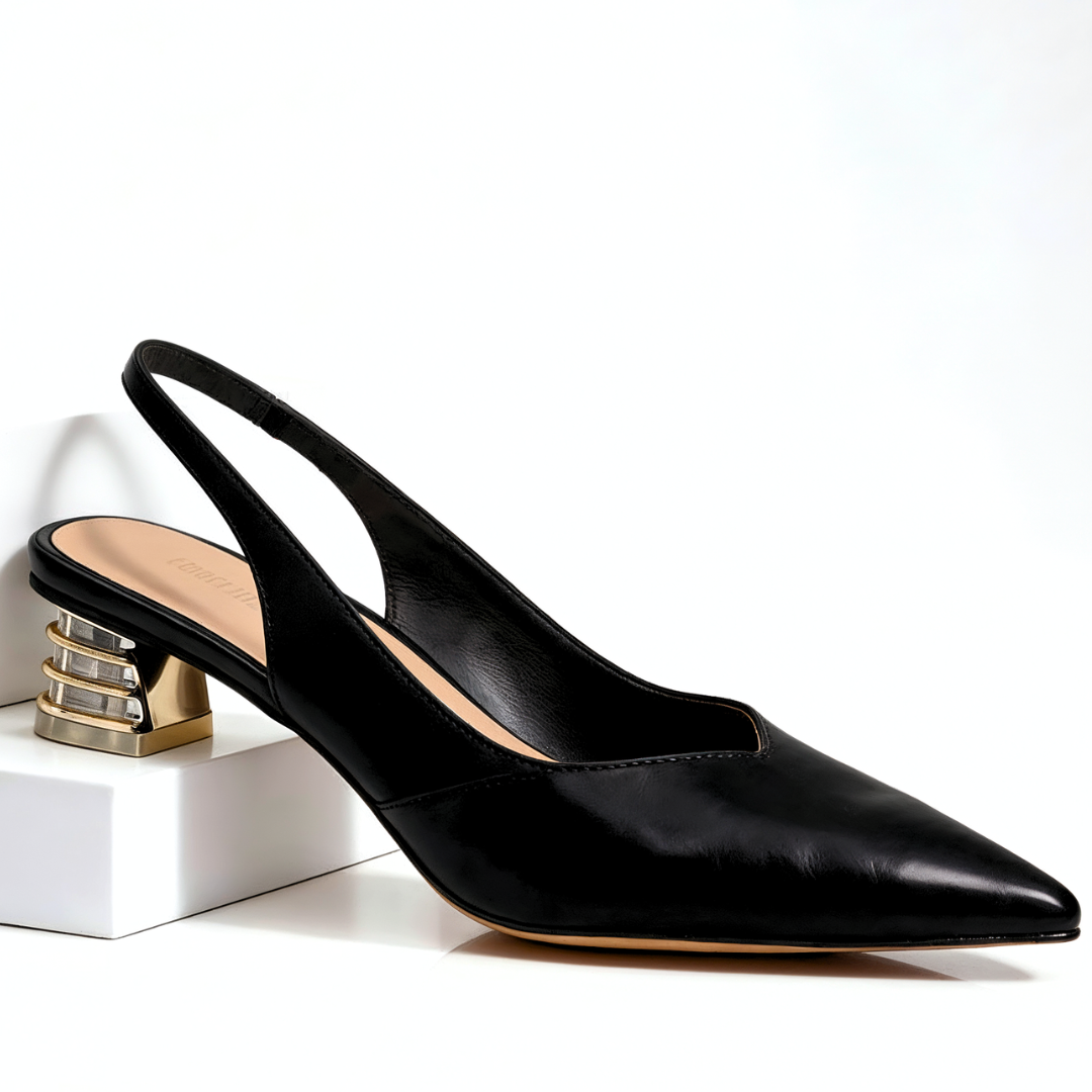 Odessa Prism-Heel Slingbacks
