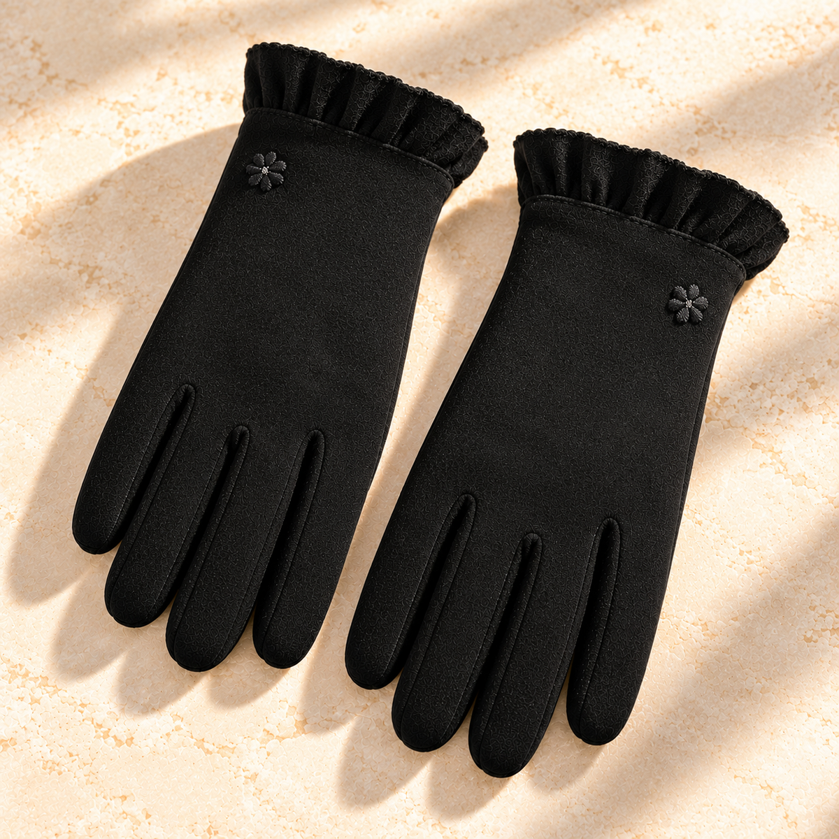 Bianca Ruffle-Cuff Touchscreen Gloves