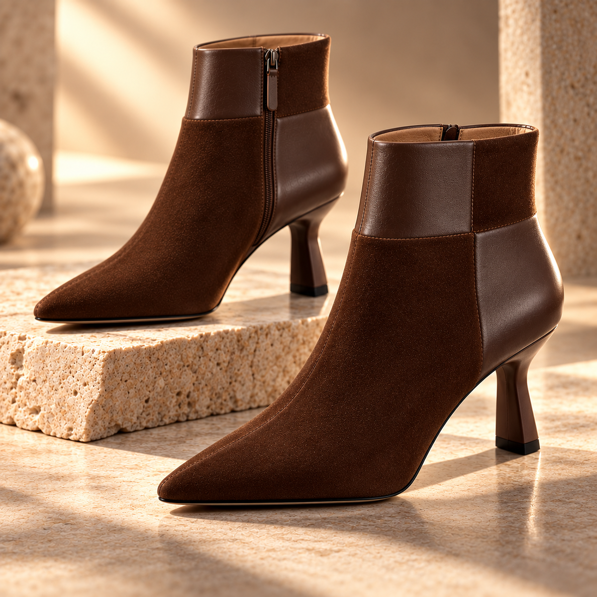 Florentia Checkered Ankle Boots