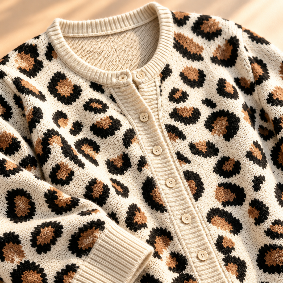Samantha Leopard Knit Cardigan