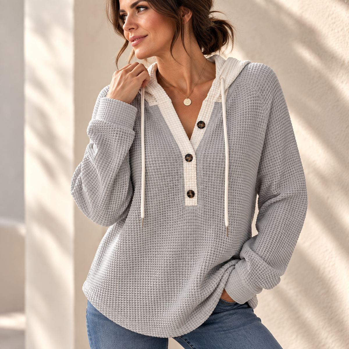 Jessa Bell Waffle Henley