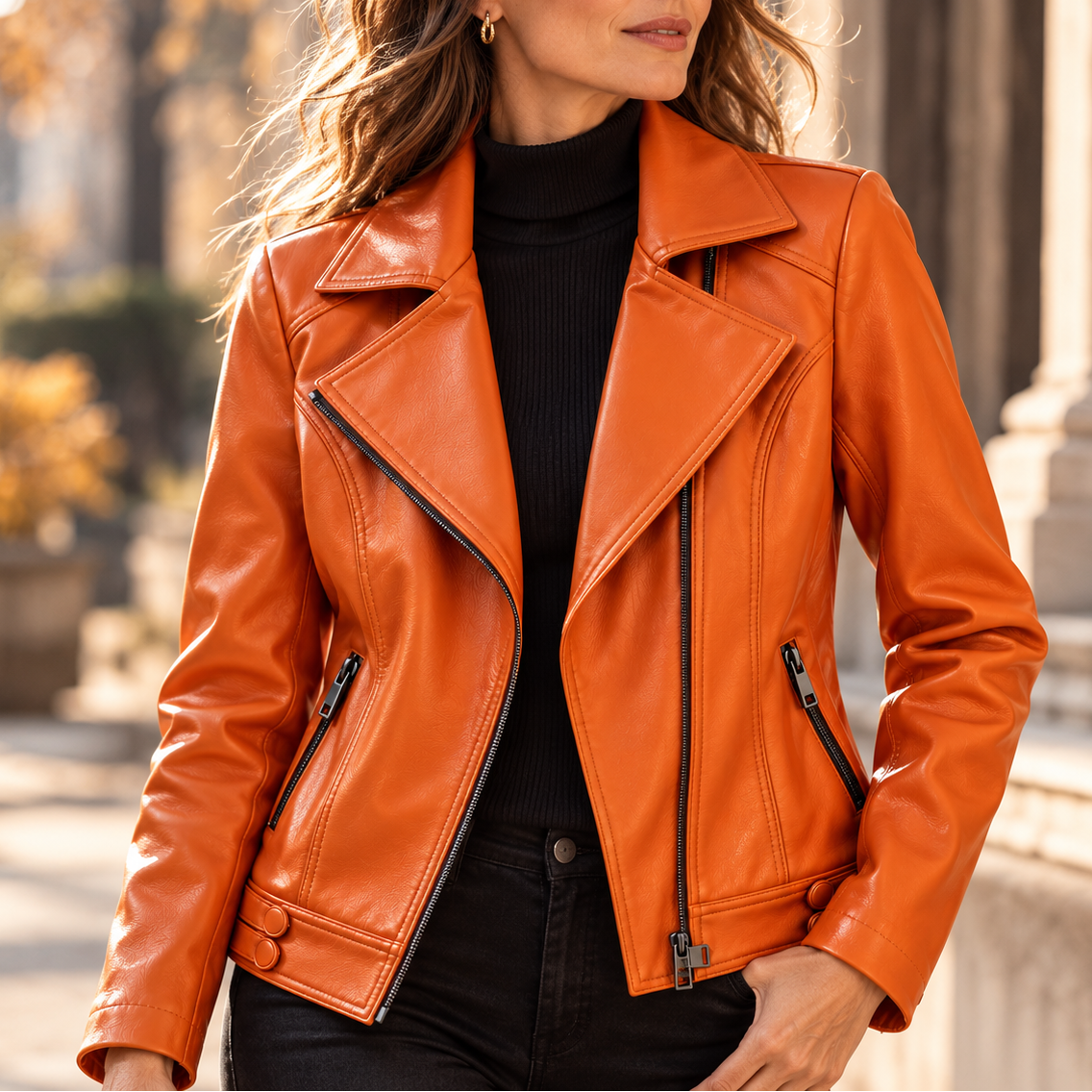 Francine Lapel Moto Jacket
