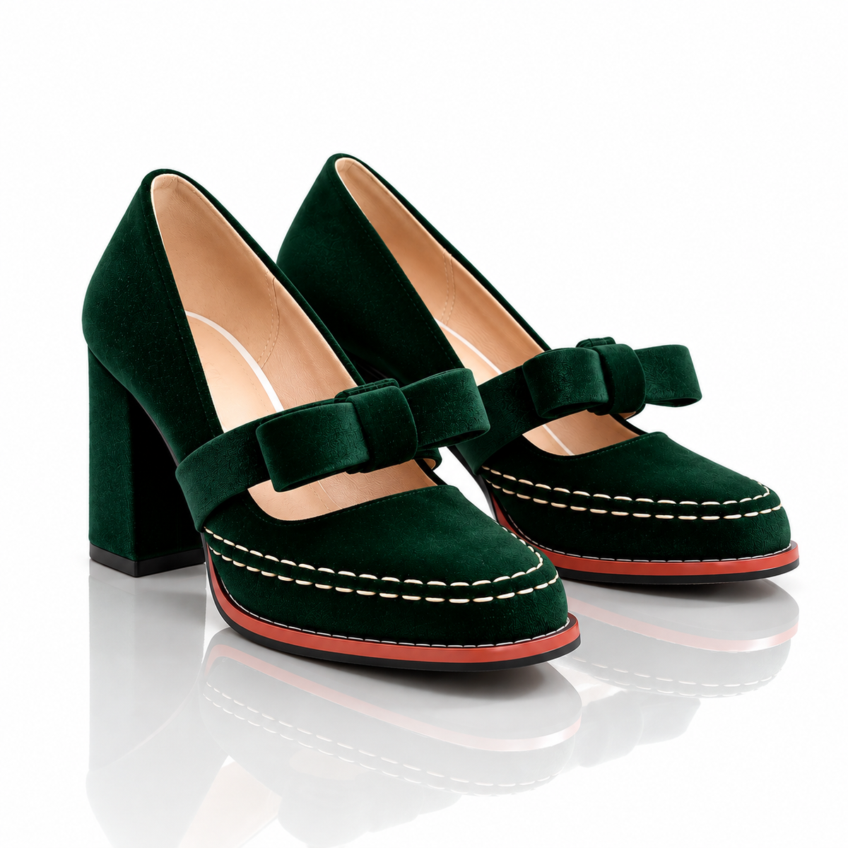 Belle Velvet Mary Jane Heels
