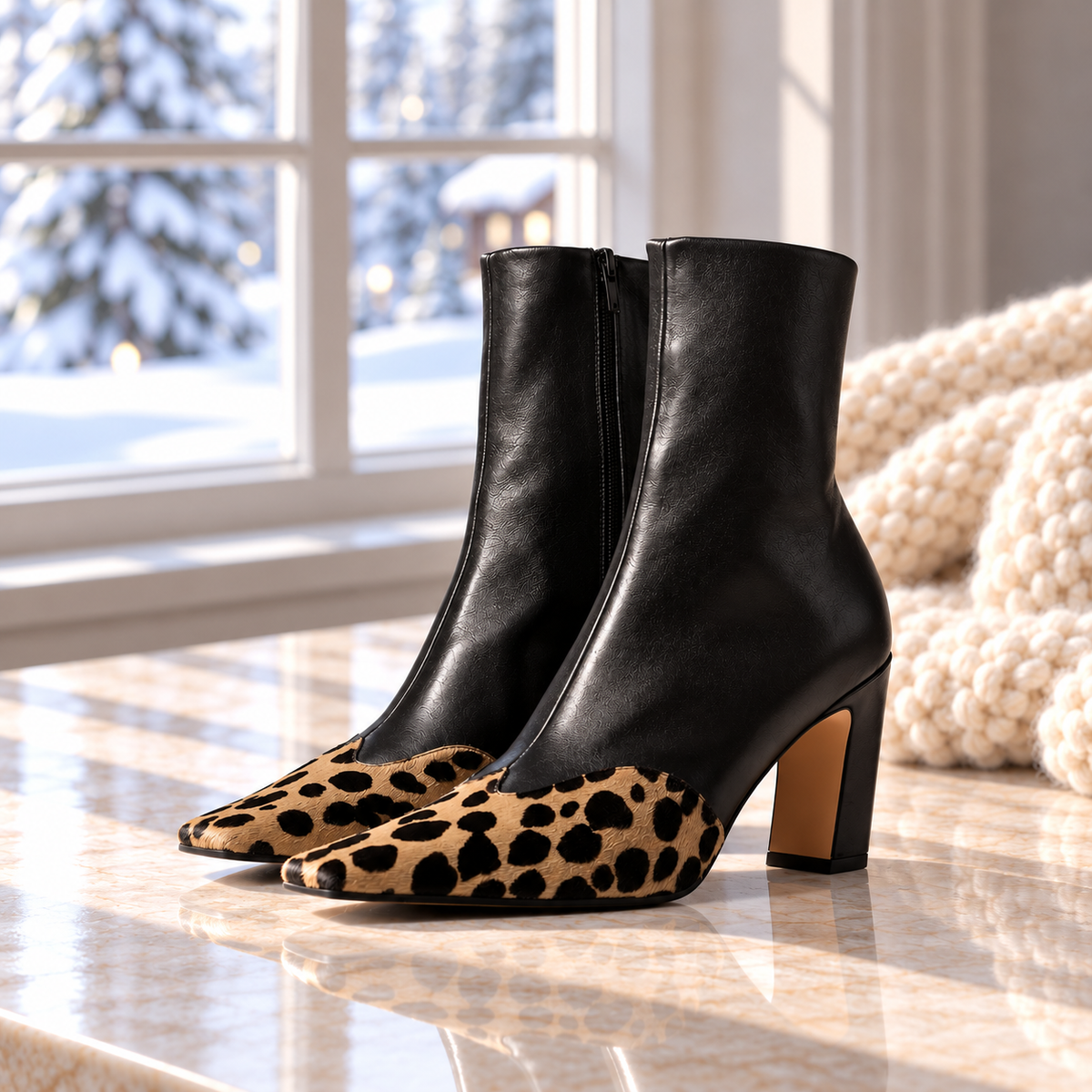 Samantha Two-Tone Boots