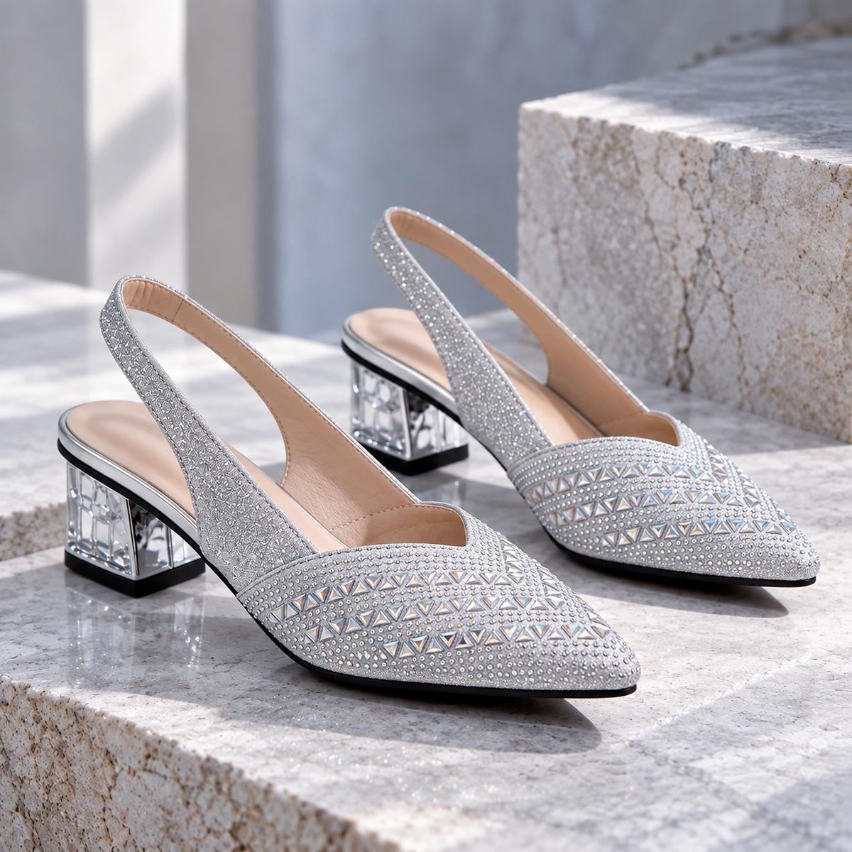 Noemi Sparkle Slingbacks