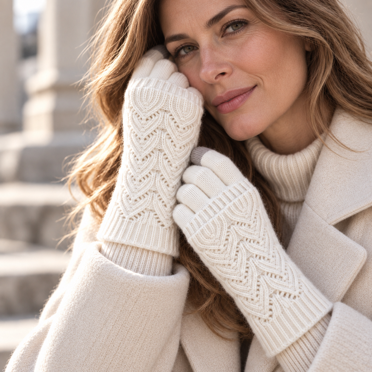 Chloe Layered Knit Gloves