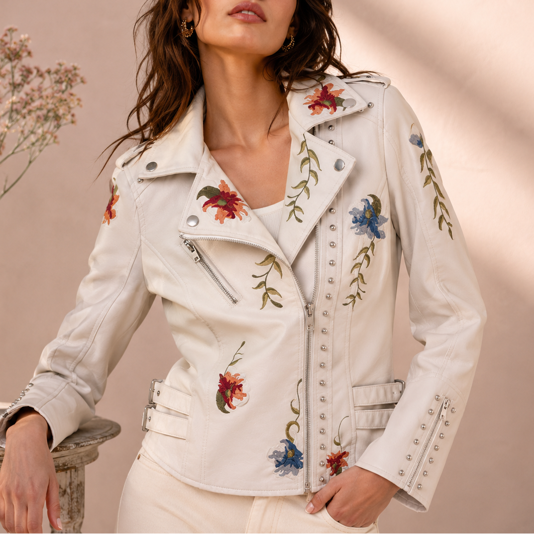 Delevigne Floral Biker Jacket