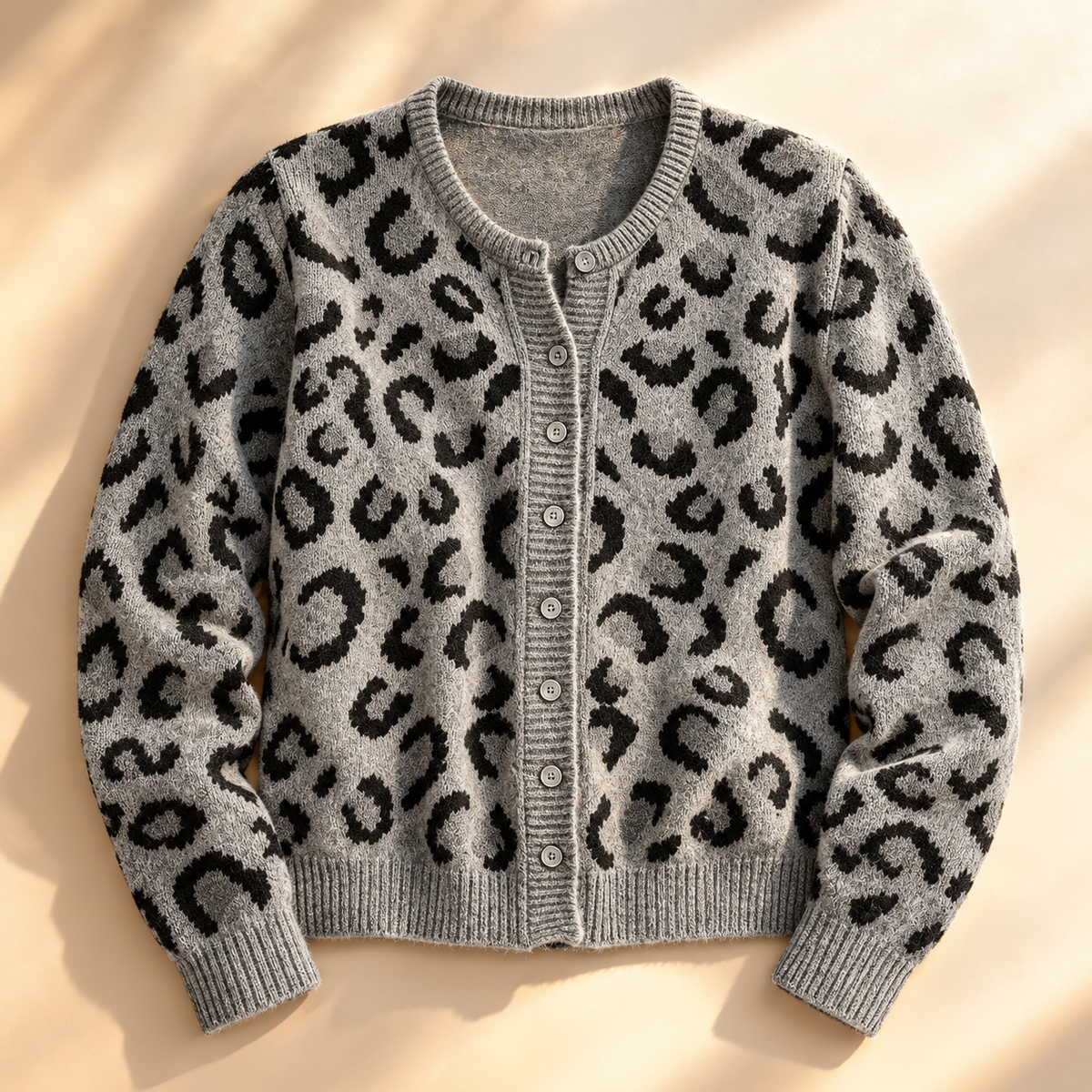 Samantha Leopard Knit Cardigan